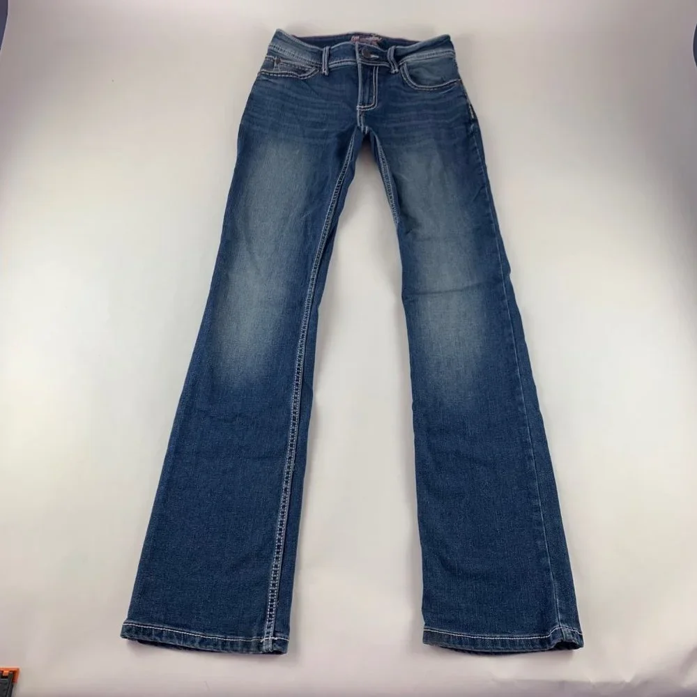 LONG Wrangler Blue Denim Classic Bootcut Jeans 3/4 x 36